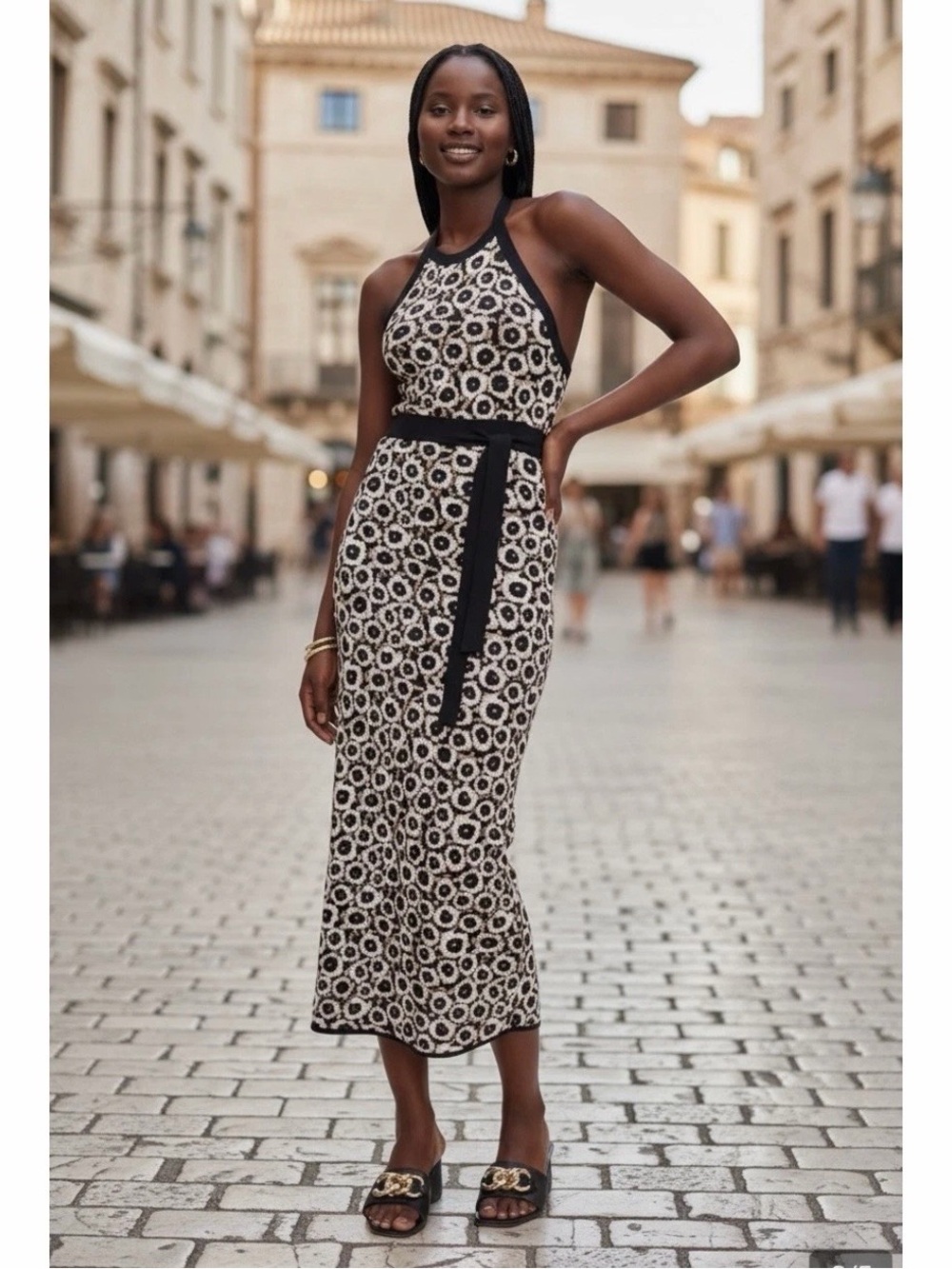 Diane Von Furstenberg Women's Halter Tie Summer Casual Midi Dress XXS